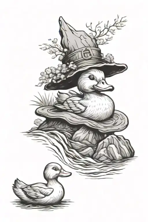 Rubber Duck Hat Surrounded My Mountain Range