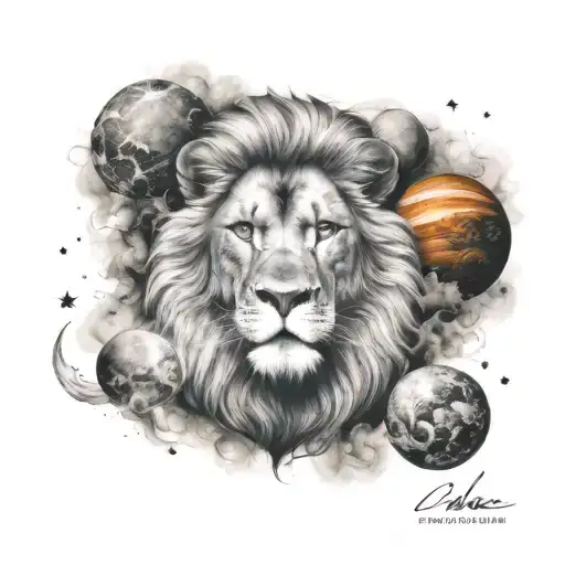 Lion Stars Planets Gothic Smoke
