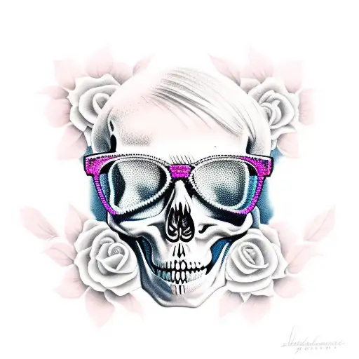 Skeleton With Pink Glasses