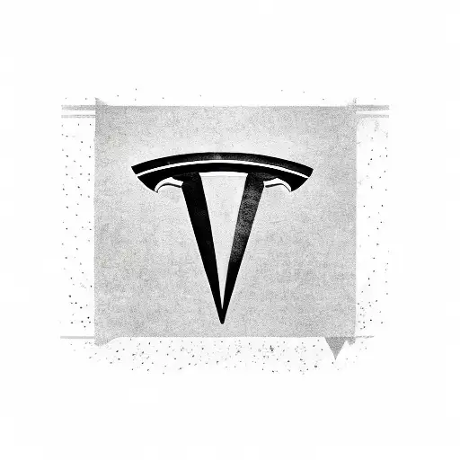 Tesla Car With Tesla Logo