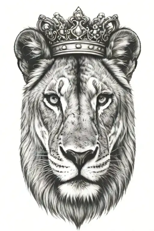 Lioness Wearing A Tiara