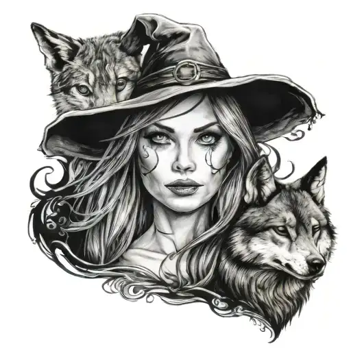 Witch With A Wolf Blue Eyes