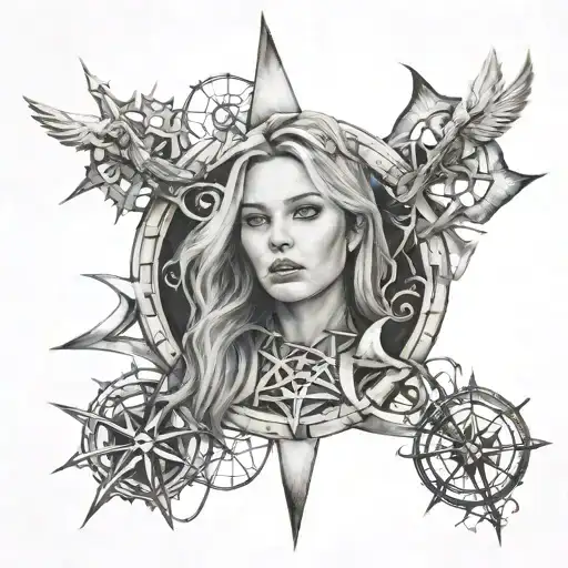 Woman With Wind Rose Intertwined
