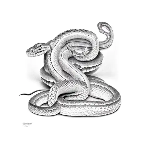 A Snake Biting The Full Moon