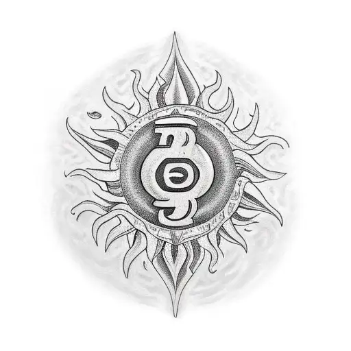 Letter R Integrating With A Sun