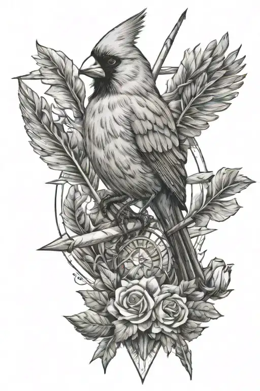 Cardinal Holding Arrows Pointing