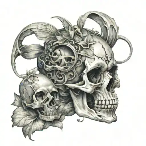 Fairy With Skull In Hands