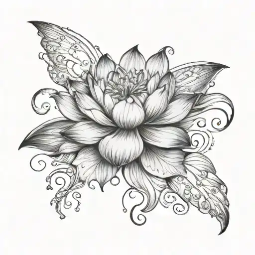 Lotus And Wings Tattoo For Men Arm