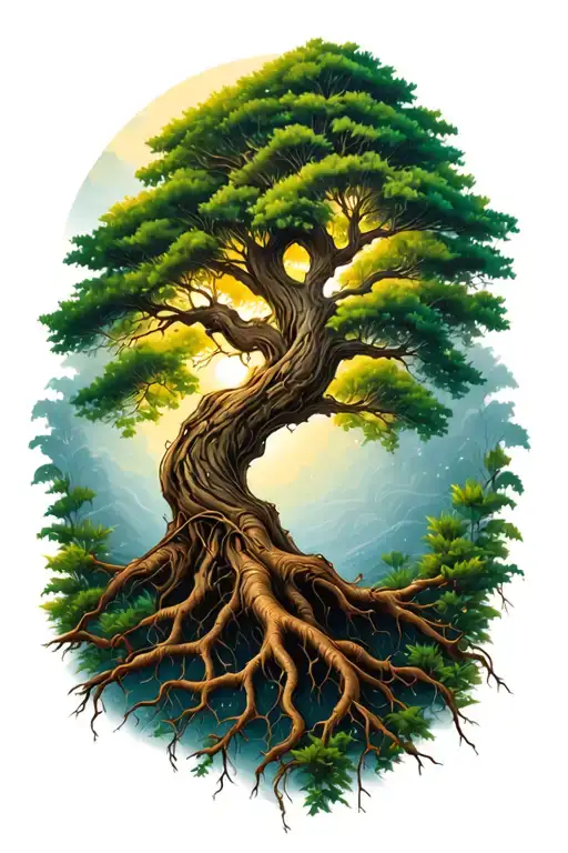 Tree With Winding Roots