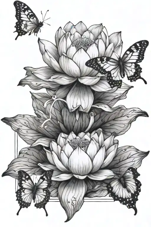 Lotus With A Butterfly