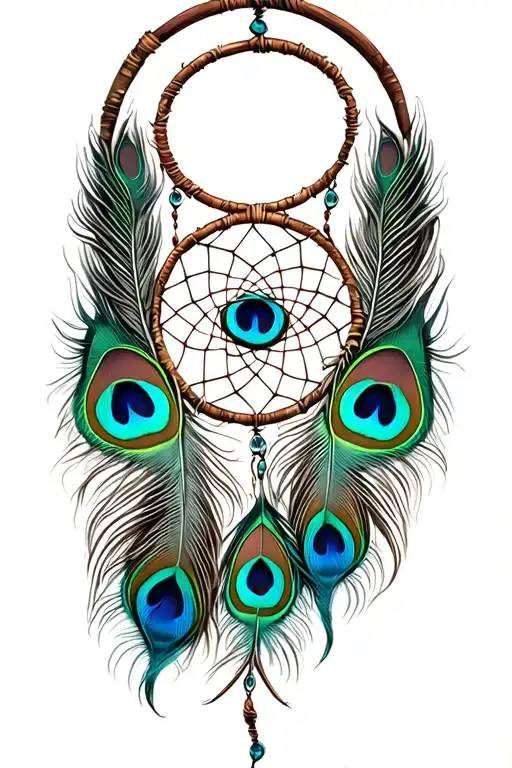 Dream Catcher Peacock Feathers