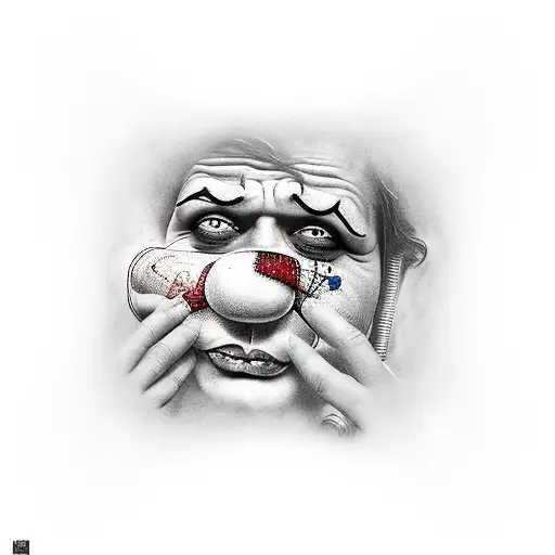 Clown Crying Hiding From Anxiety