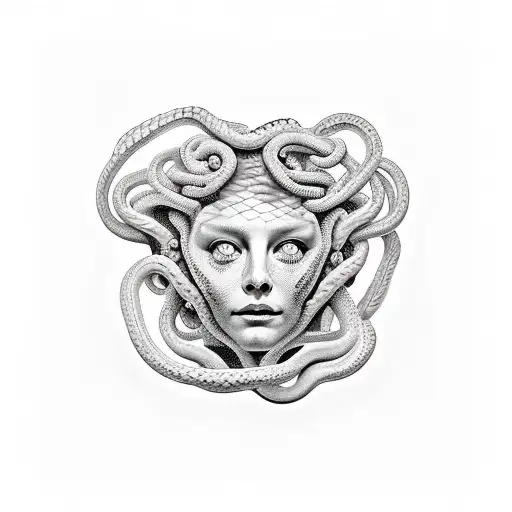 Medusa Face Full Of Snakes