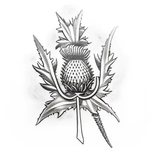 Scottish Thistle And Medieval Soldier