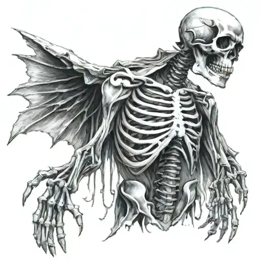 Reaper And Skull On Ribs