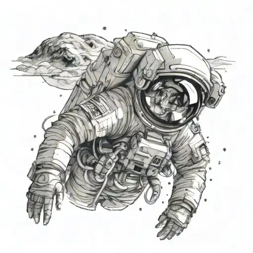 Astronaut Girl Distant Planet