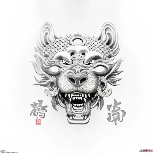 Foo Dog With Samurai