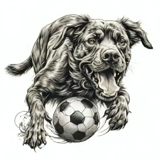 Dog Playing Football