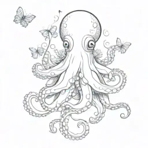 Octopus Holding Small Butterly
