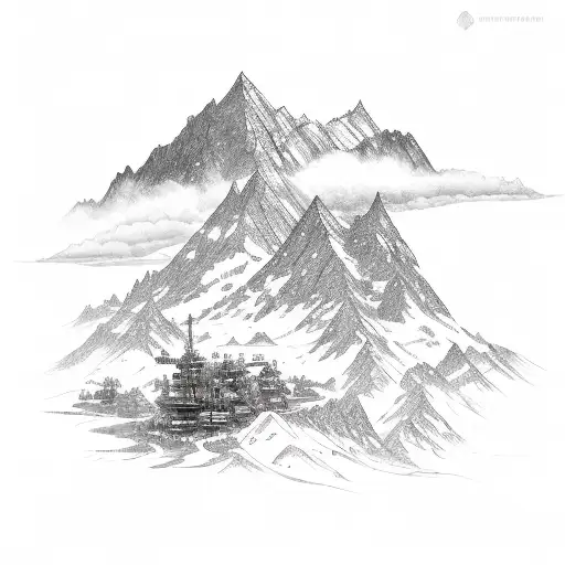 A Mechanical Gear Integrated Into A Mountain Landscape