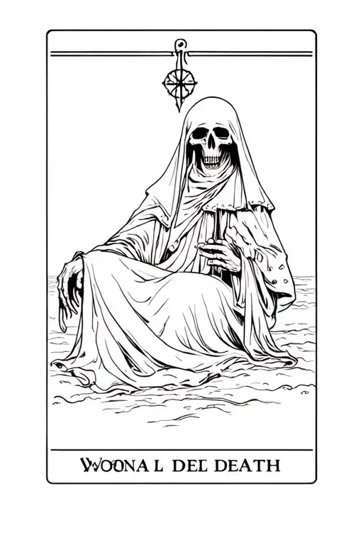 Gothic Death Tarot Card With Grim Reaper On It