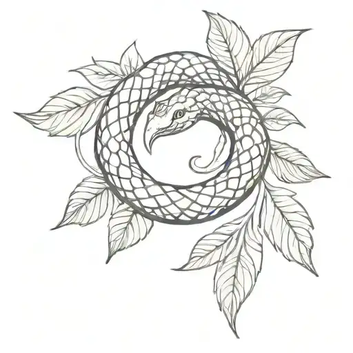 A Geometric Snake Design Incorporating Laurel Leaves