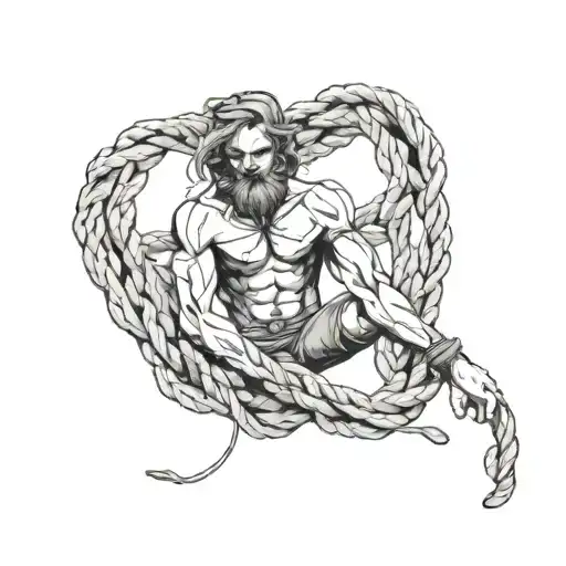 Guy Tied Up With Rope