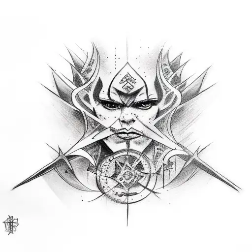 Tribal Tattoo With The Night Is Dark And Full Of Dickheads