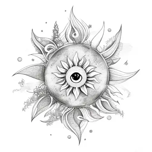 Moon Sun And Flowers