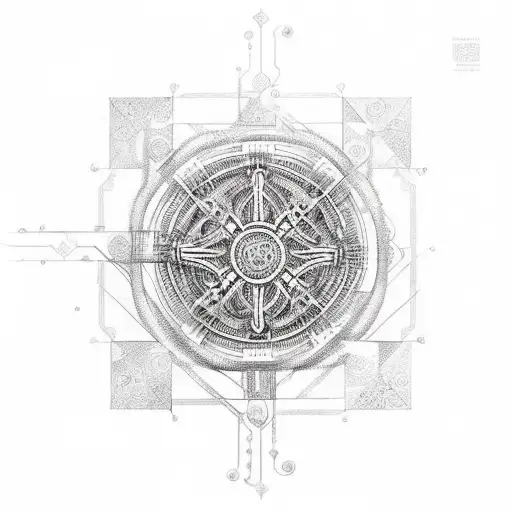 An Ancient Magical Symbol Composed Of Intricate Circuitry