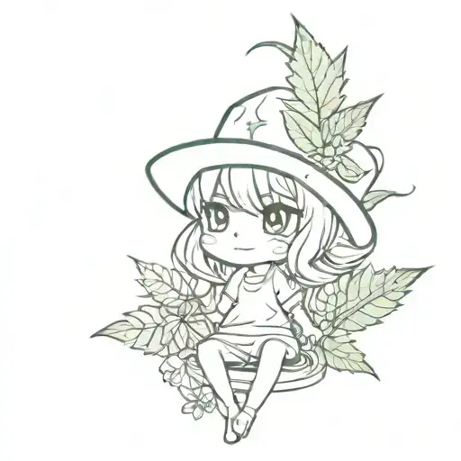 Chibi Weed Leaf Character