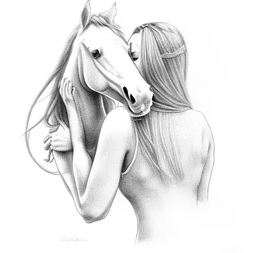 Girl Kissing Horse