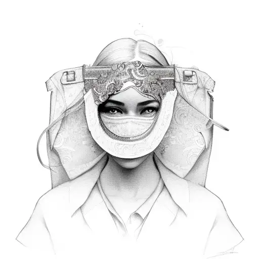 Girl With A Money Bag Shoved Over Her Head