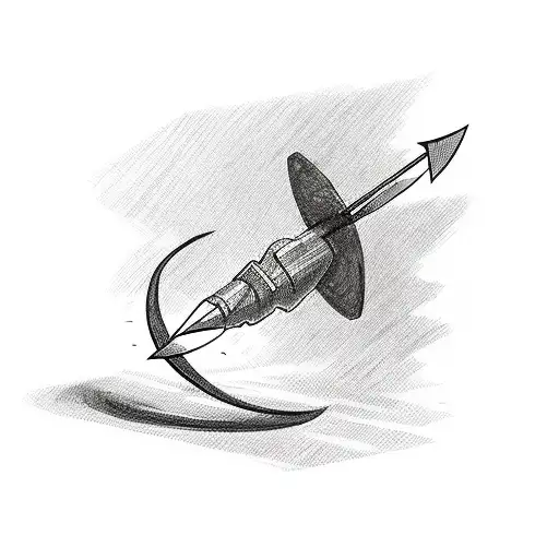 Arrow Being Shot Through A Hundred Dollar Bill