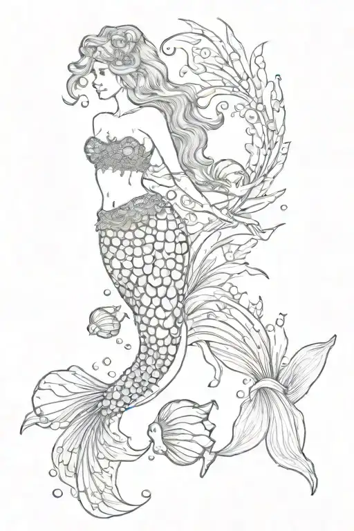 A Mermaid Tail Made Of Sea Shells