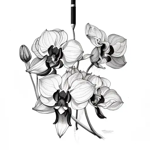 Thespesia Grandiflora And Black Orchid Bouquet