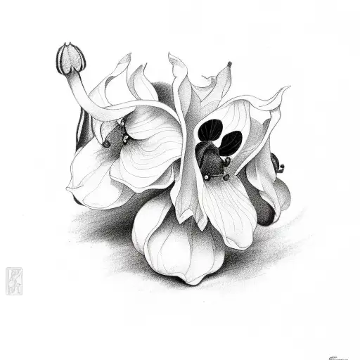 Thespesia Grandiflora And Black Orchid Bouquet