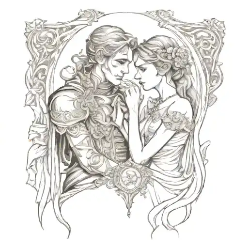 Gothic Tarot Card The Lovers