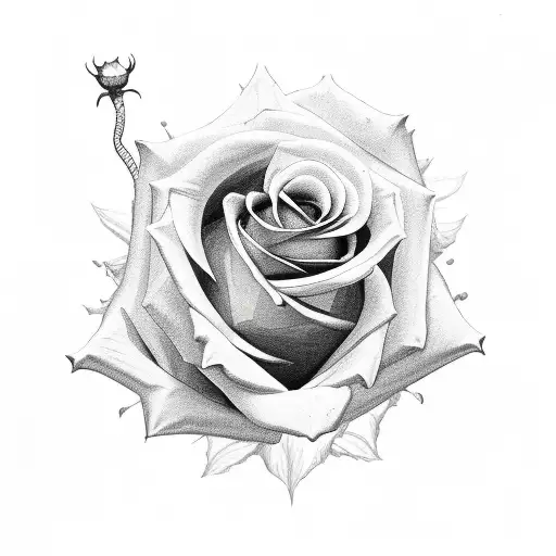 Rose With Dagger Through It