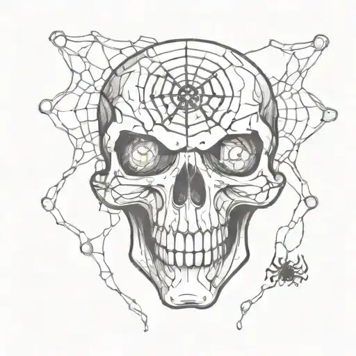 A Video Game Controller Morphing Into A Skull With Spiderwebs And Spiders Crawling Around It