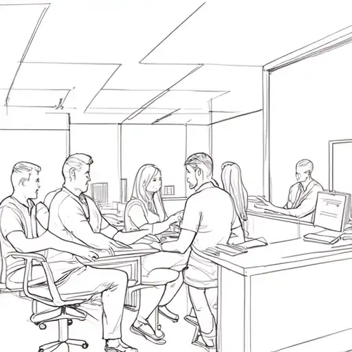 A Group Of People In An Office