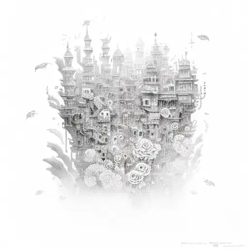 Lost In A City Under The Ocean With Flowers