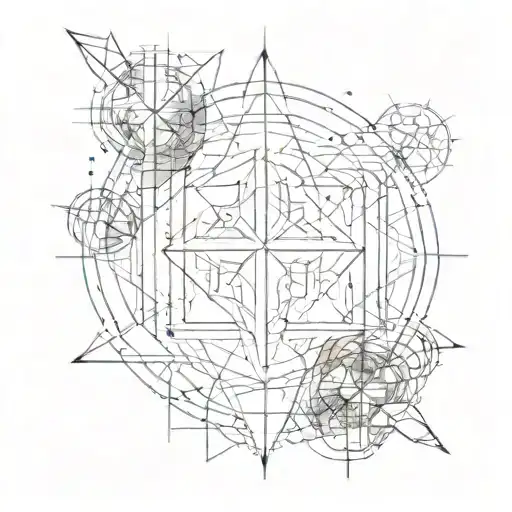 An Abstract Representation Of Worship Through Geometric Shapes And Patterns