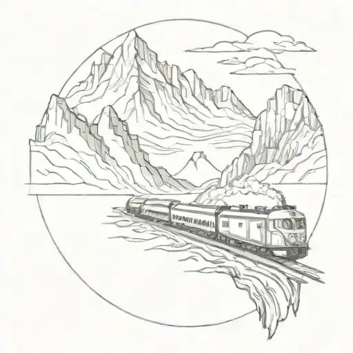 Mountains Train Water