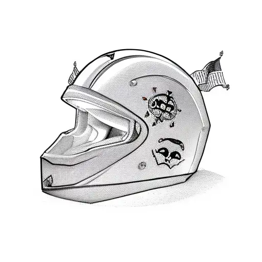 Motocross Helmet Pirate Flag