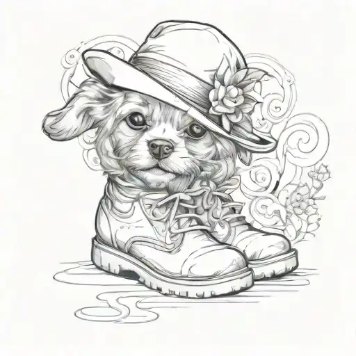 Little Dog With A Shoe Like Hat