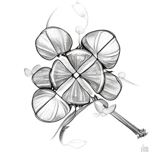 Four Leaf Clover With Flowers