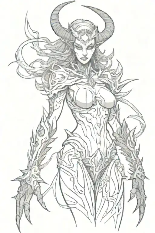 Demon Woman Standing Proudly