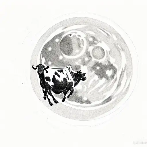 Cow Jumping Over A Moon