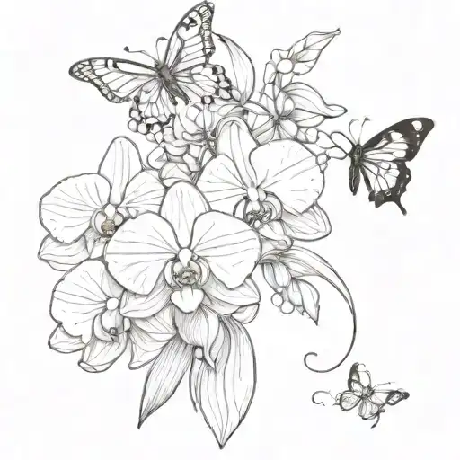 Orchid And Butterfly With 1